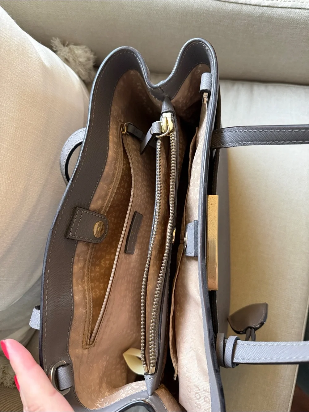 Beautiful Kate Spade charcoal hand bag